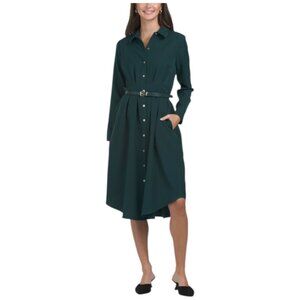 NANETTE NANETTE LEPORE Belted Pin Tuck Shirt Dress